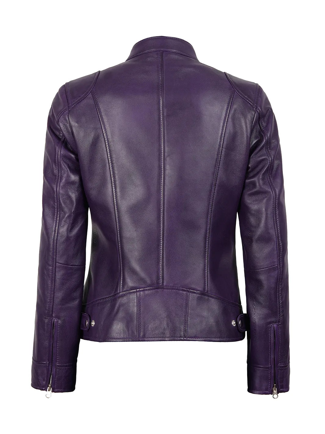 womens biker jacket purple
