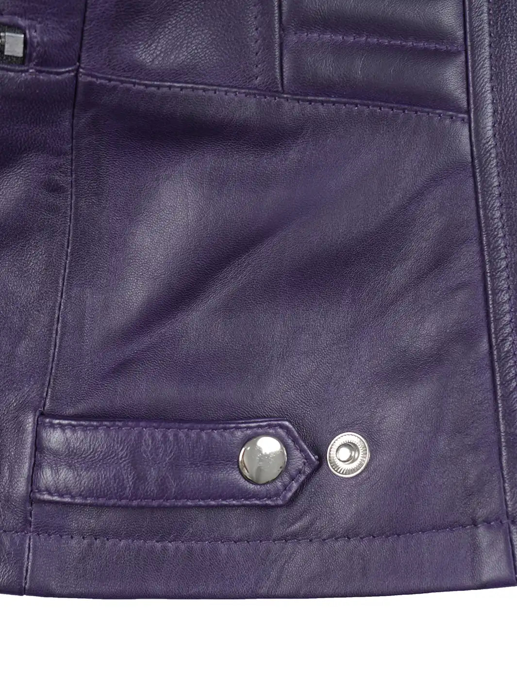 purple leather jacket womens 
