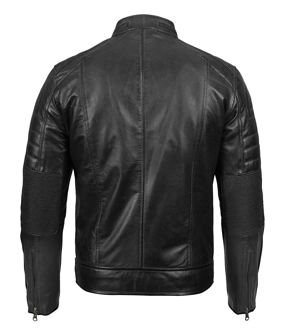 real leather cafe racer jacket