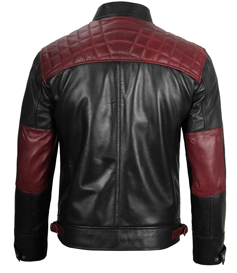 red and black mens leather jacket