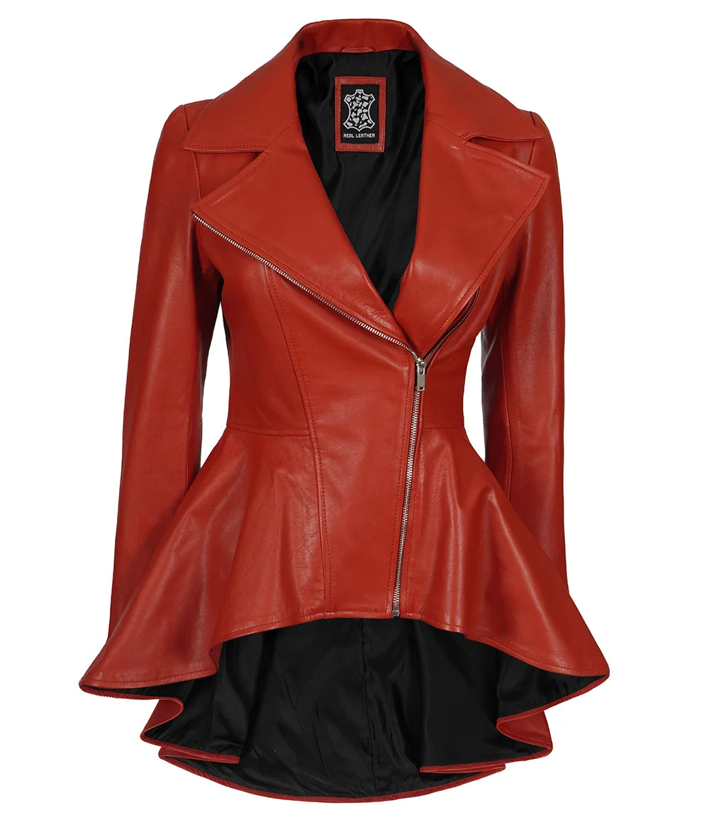 red leather jacket aysemmetrical