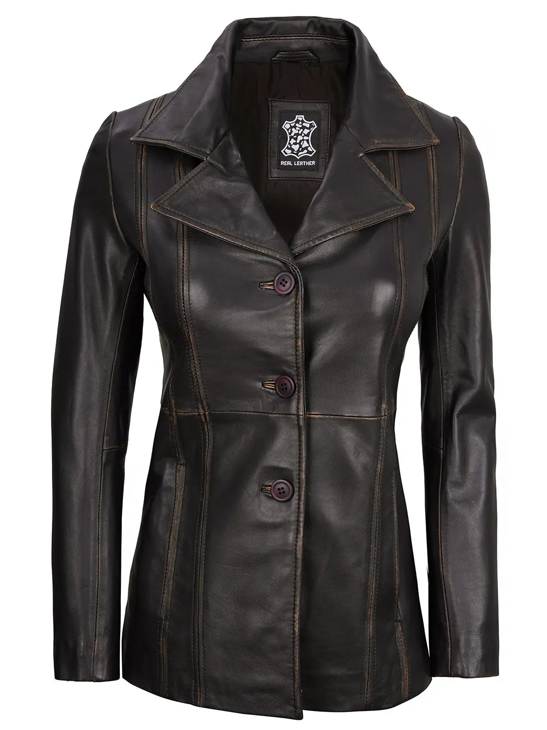 Women leather blazer