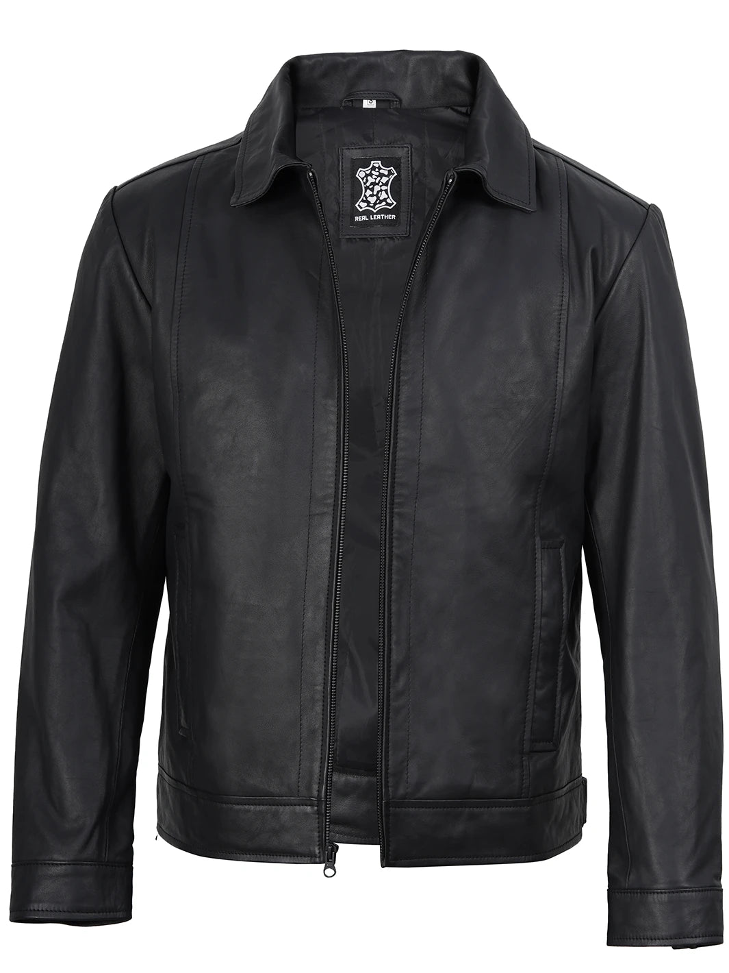 real leather jacket black