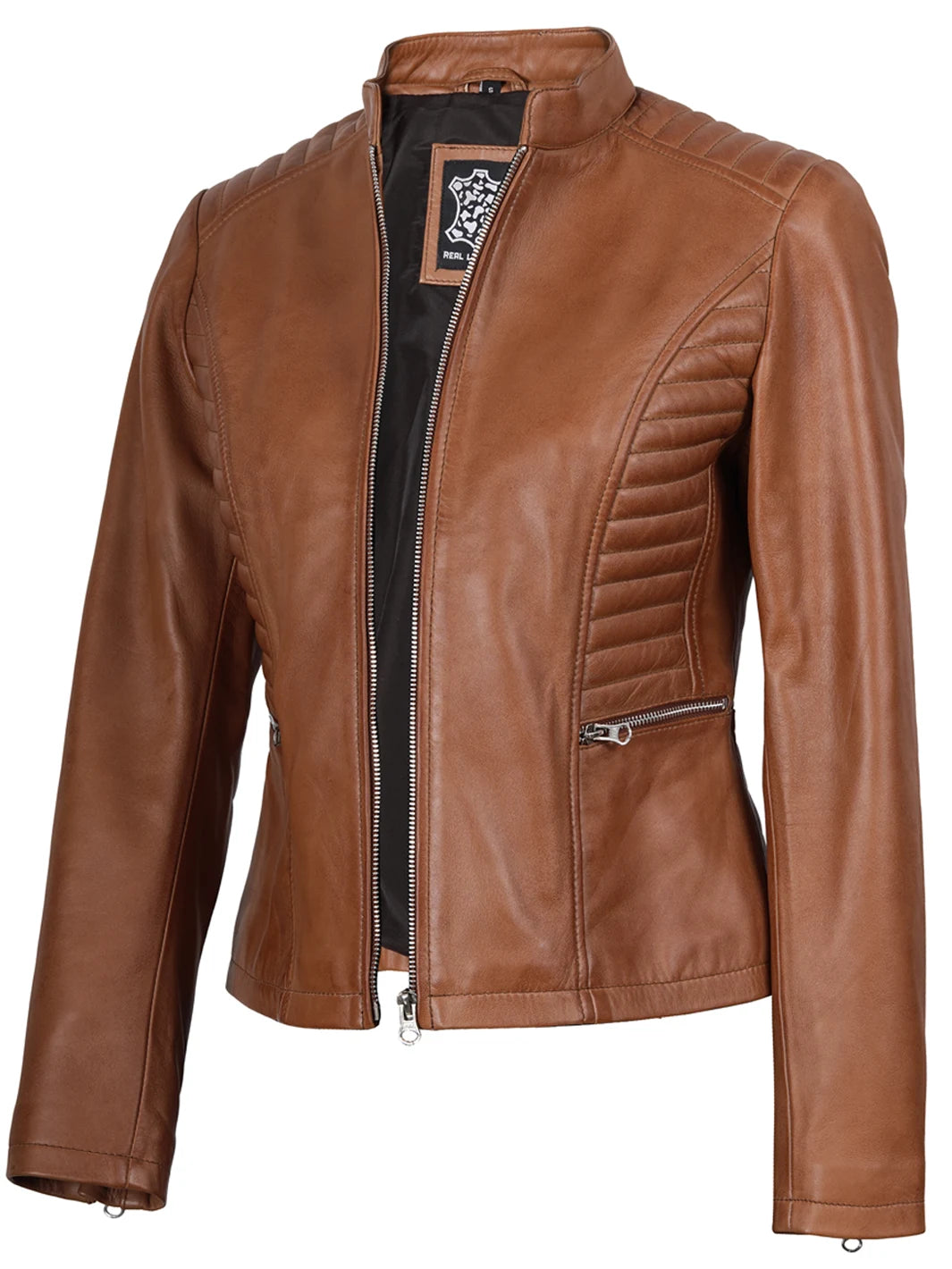 womens brown leather jacket 