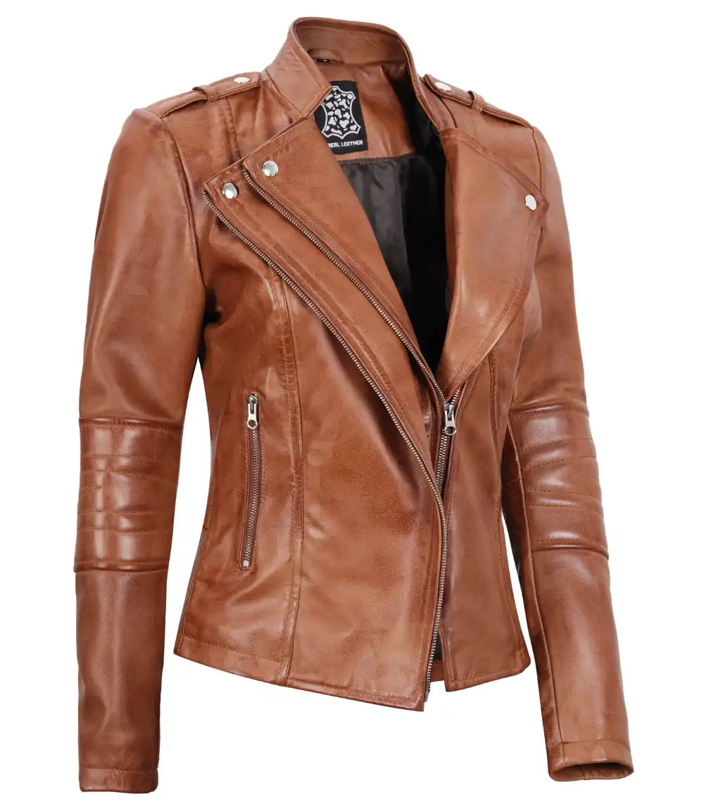 tan womens leather jacket