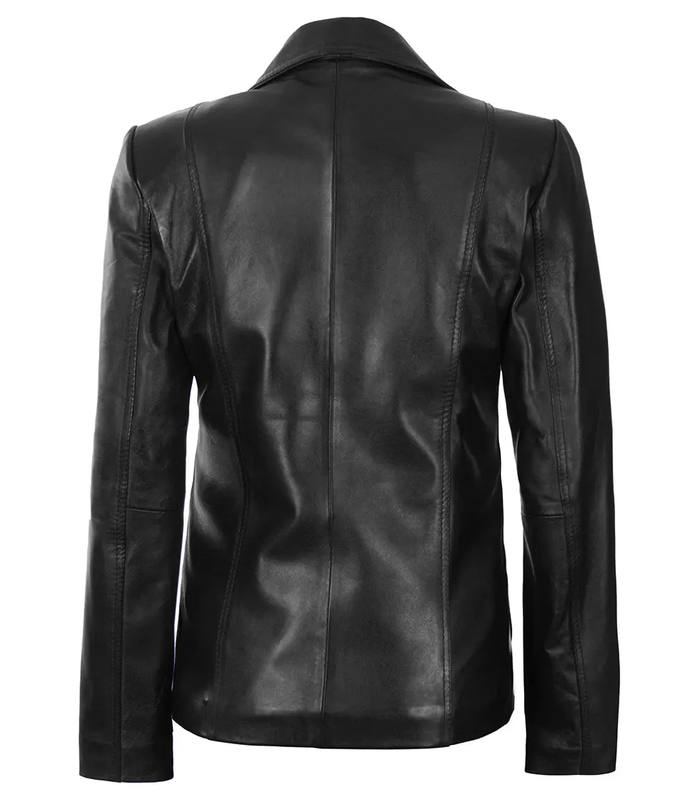 women black lambskin leather jacket