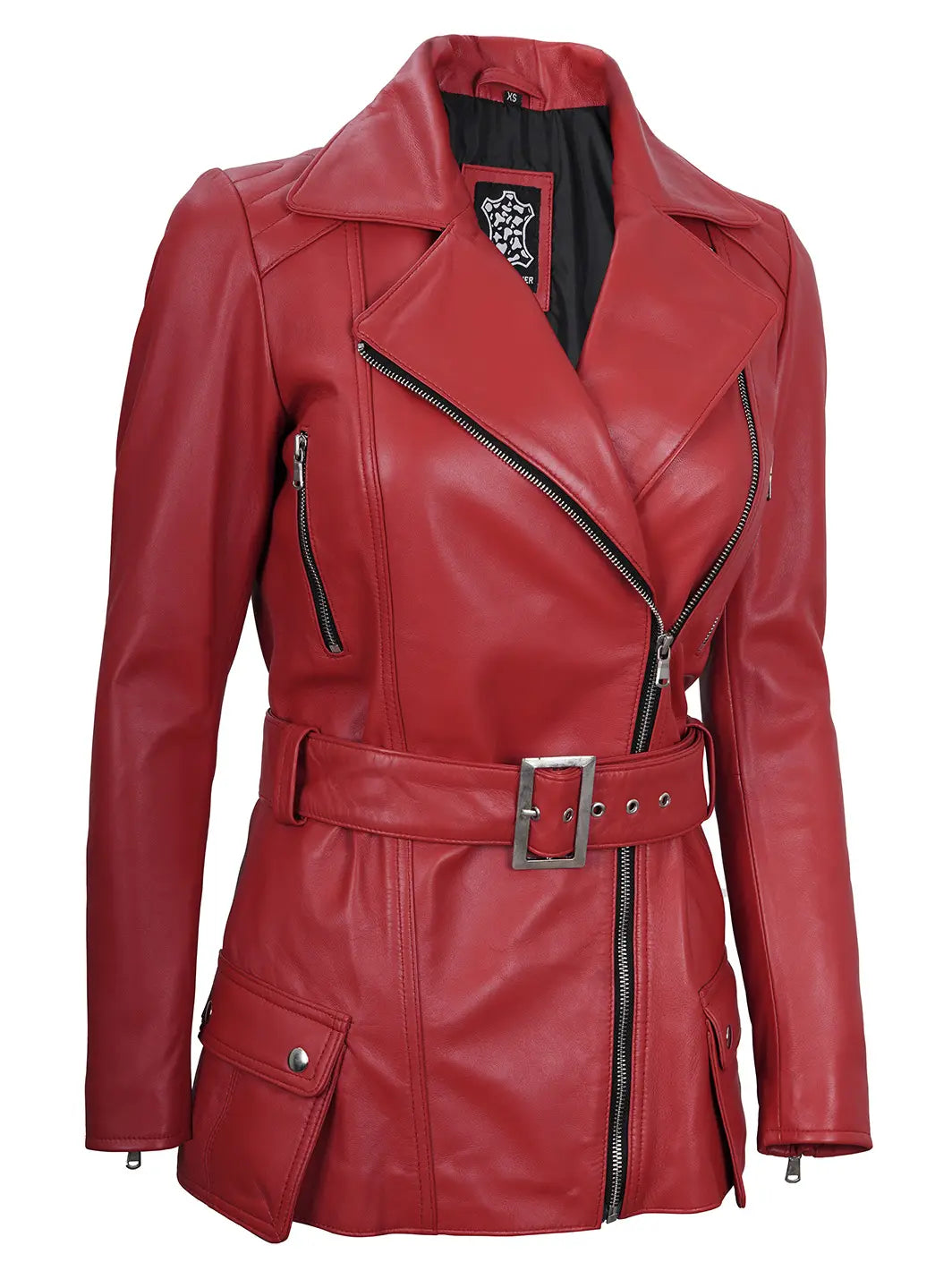 womens leather biker jacket