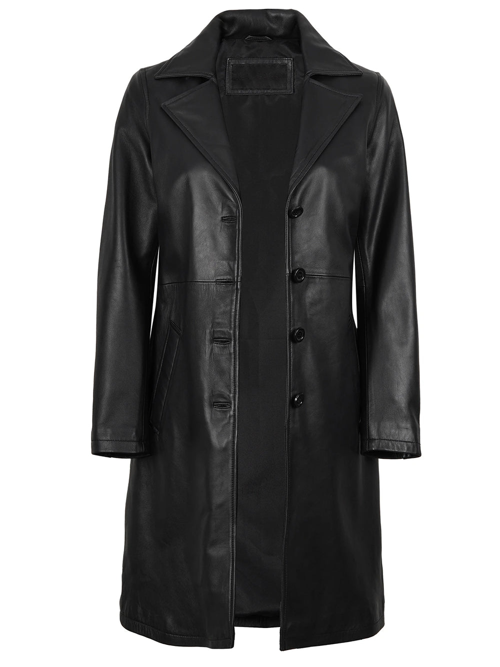Women's Black Leather Car Coat - Real Lambskin – Decrum