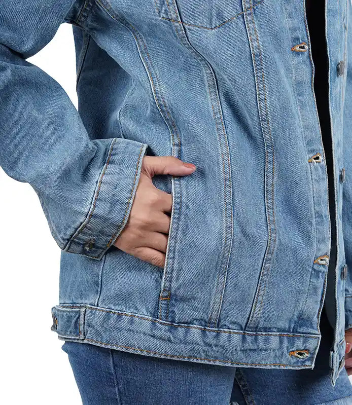 Women's Light Blue Oversized Denim Jacket