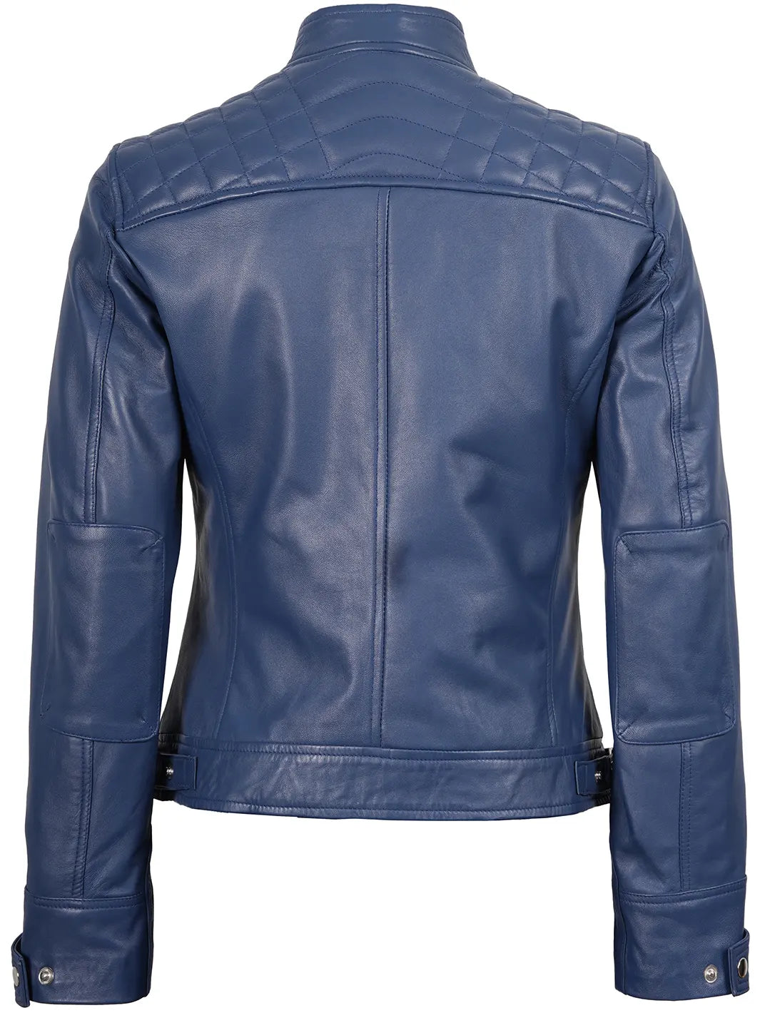 real leather jacket womens blue