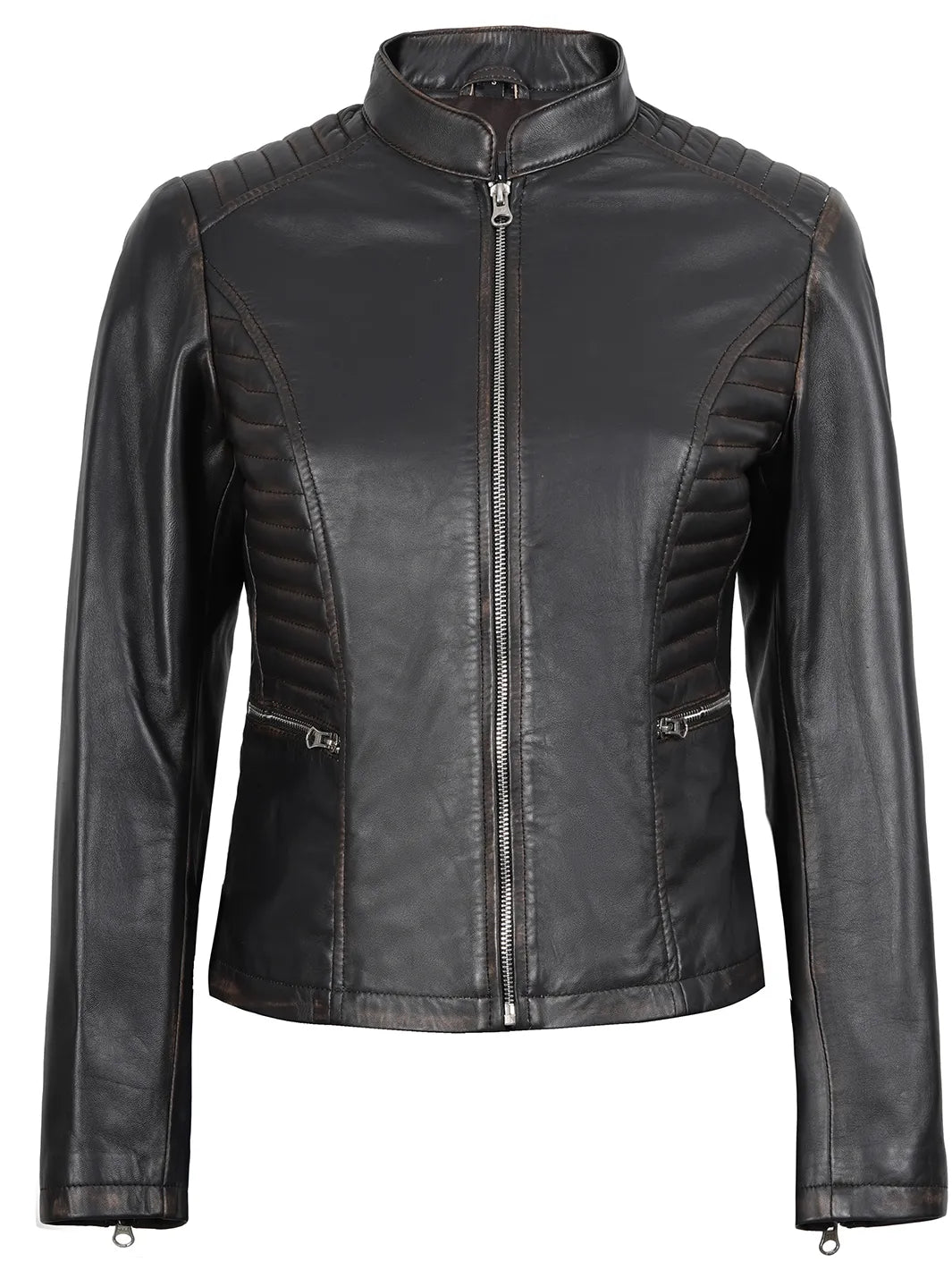 brown leather jacket womens 