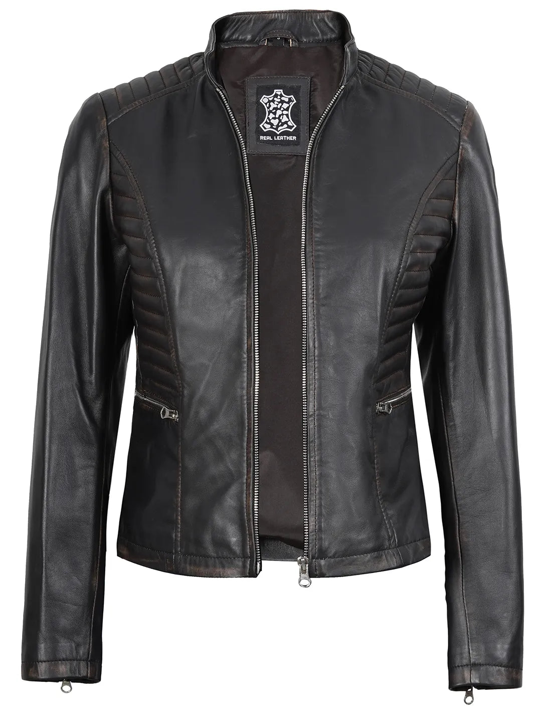 real leather jacket womens brown 