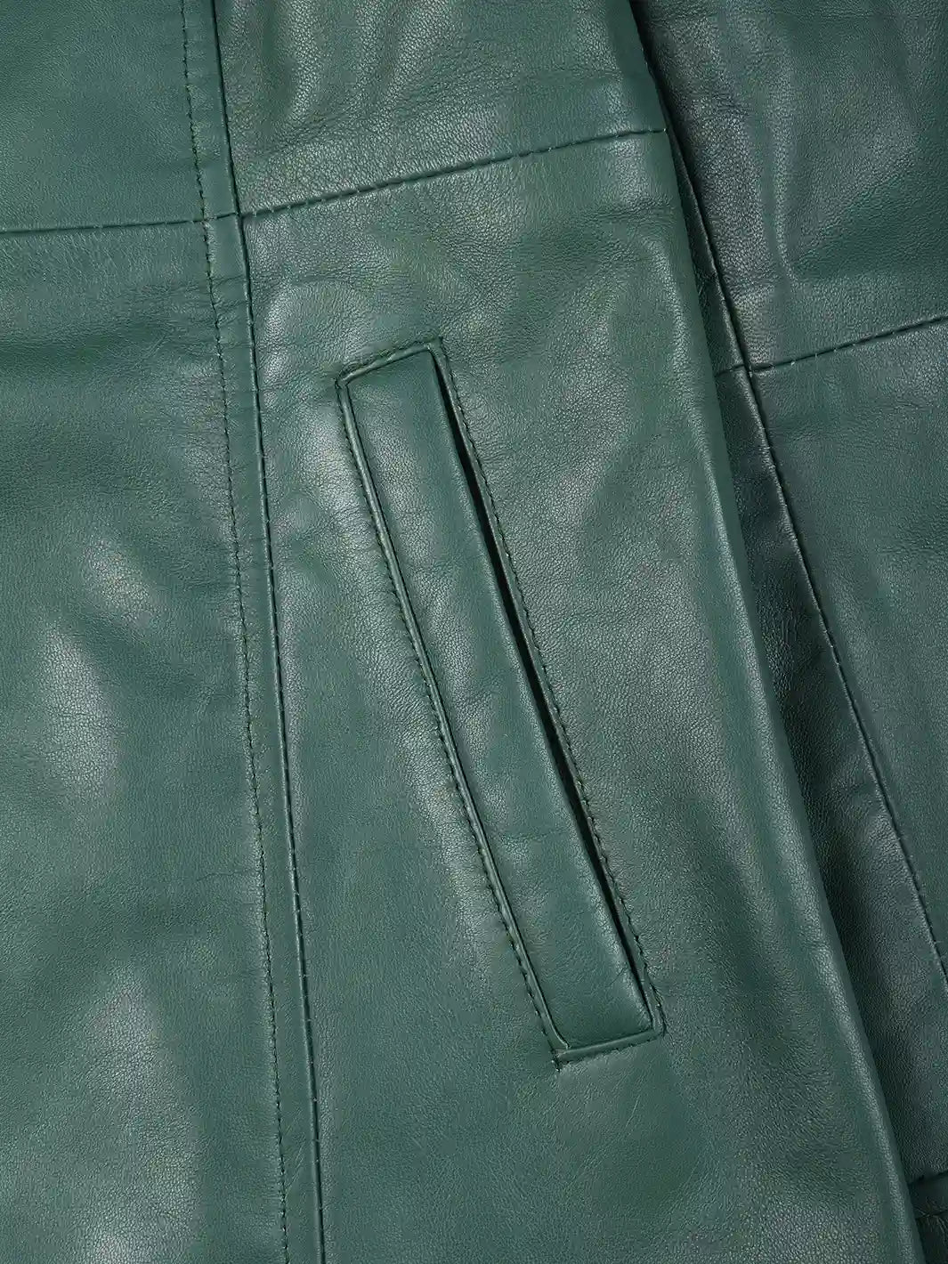 womens green coat features 