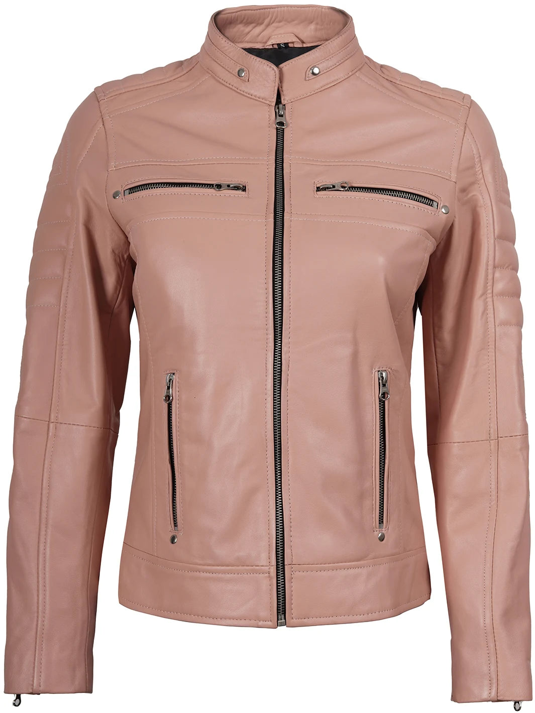 leather jacket womens pink 