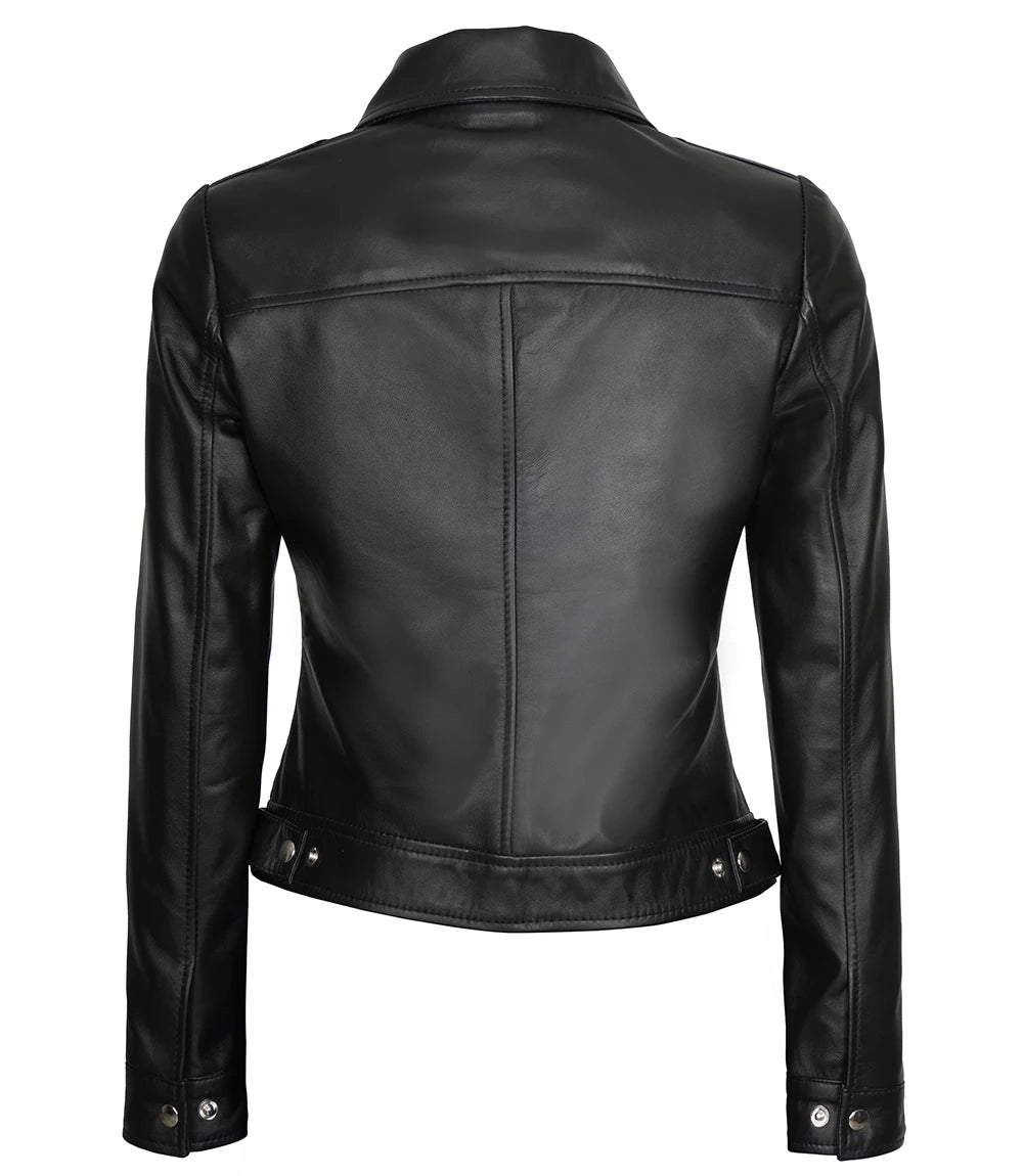 leather jacket black women