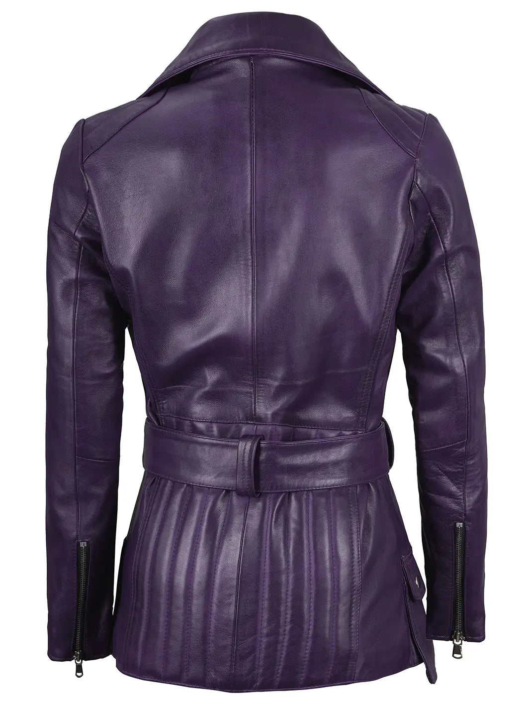 Purple womens leather jacket