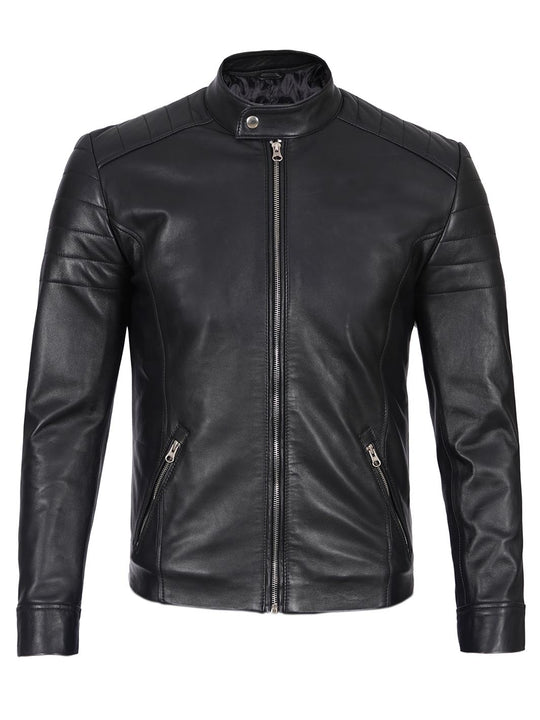 Men's Black Cafe Racer Leather | Timeless Moto Style – Decrum