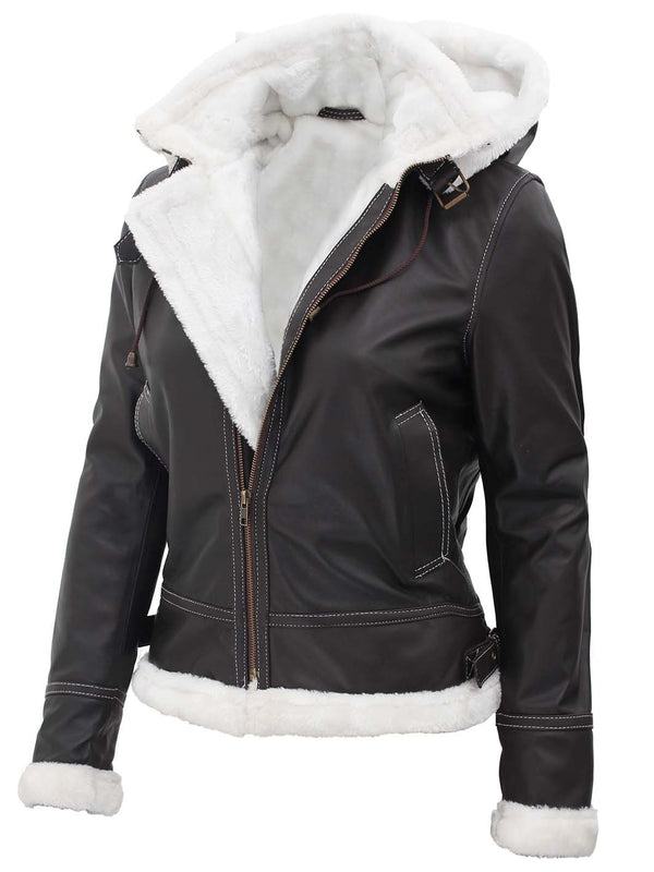 Mary Brown Women Shearling Leather Jacket