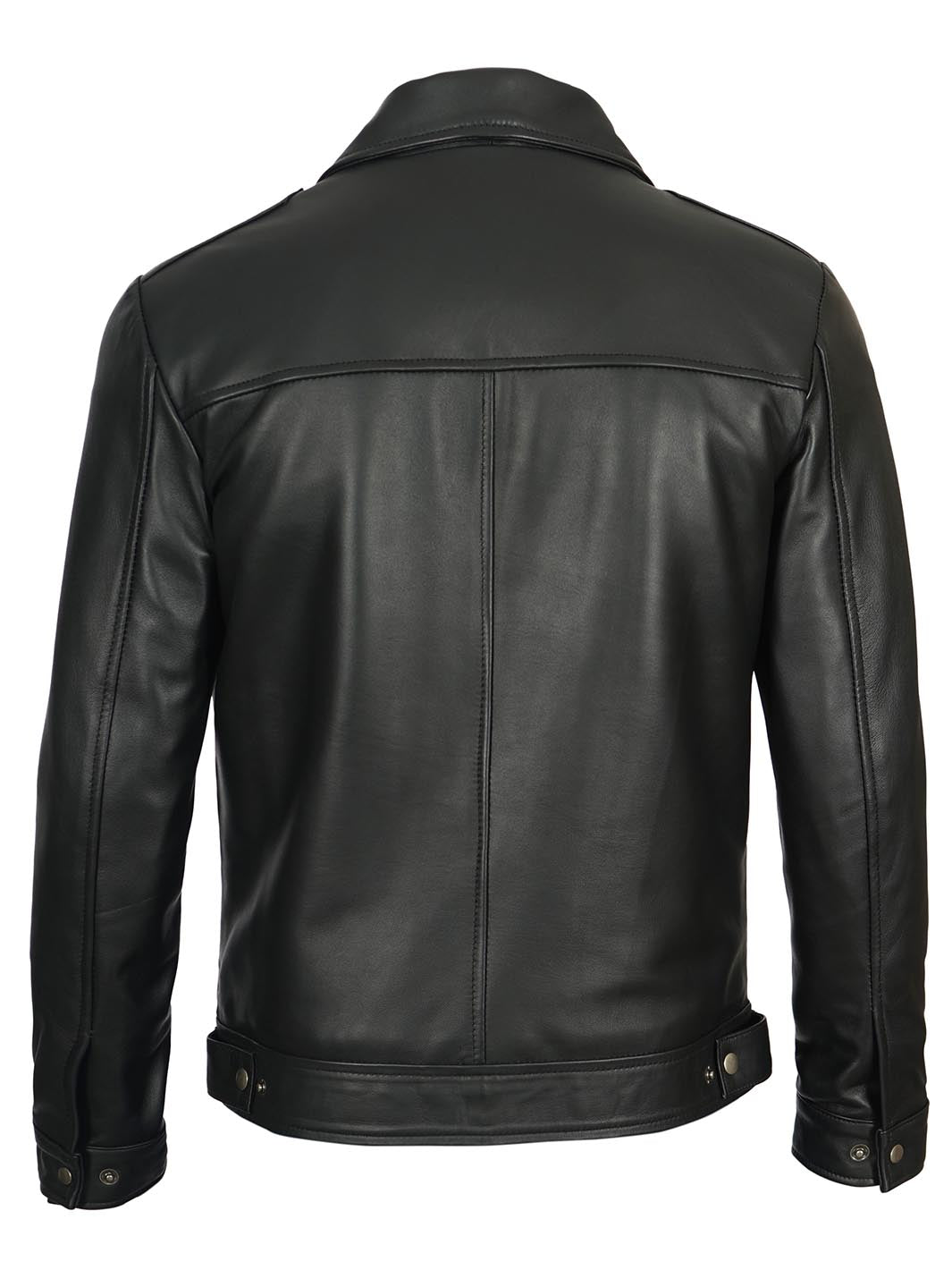 Mens Black Cafe Racer Leather Jacket