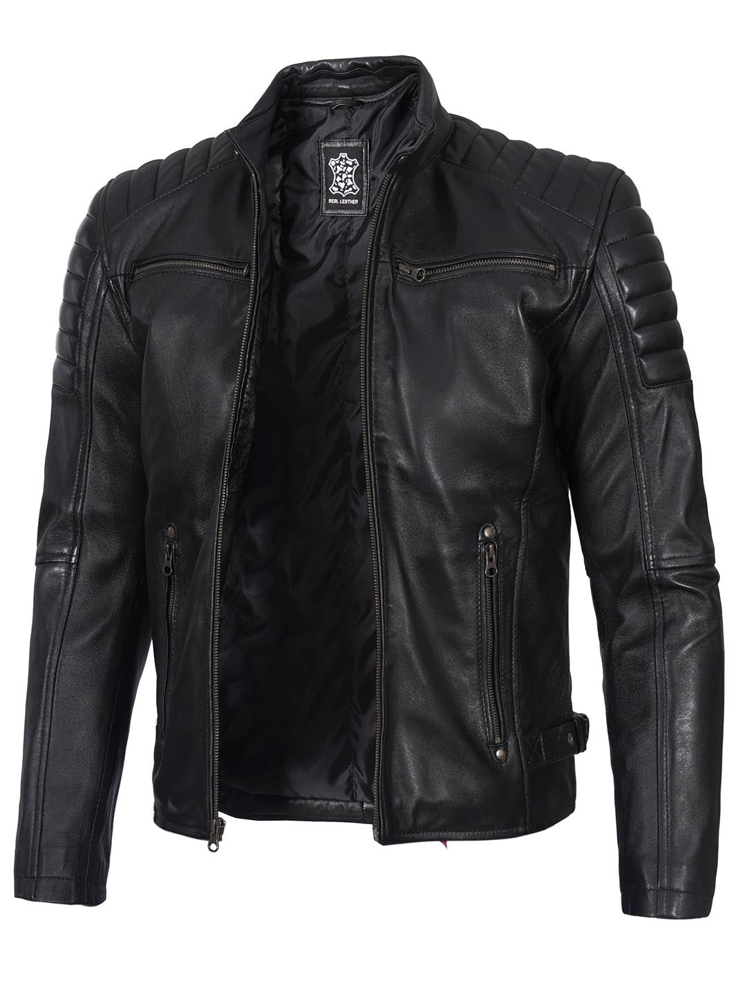 Mens Cafe Racer Leather Jacket