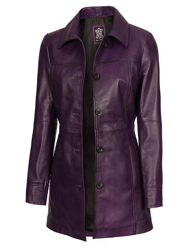 Womens Purple Leather Jacket