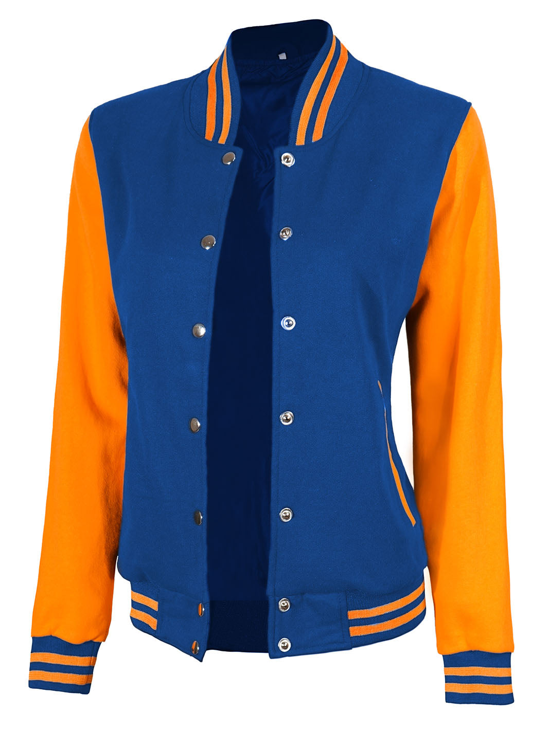 Womens Yellow & Royal Blue Plain Varsity