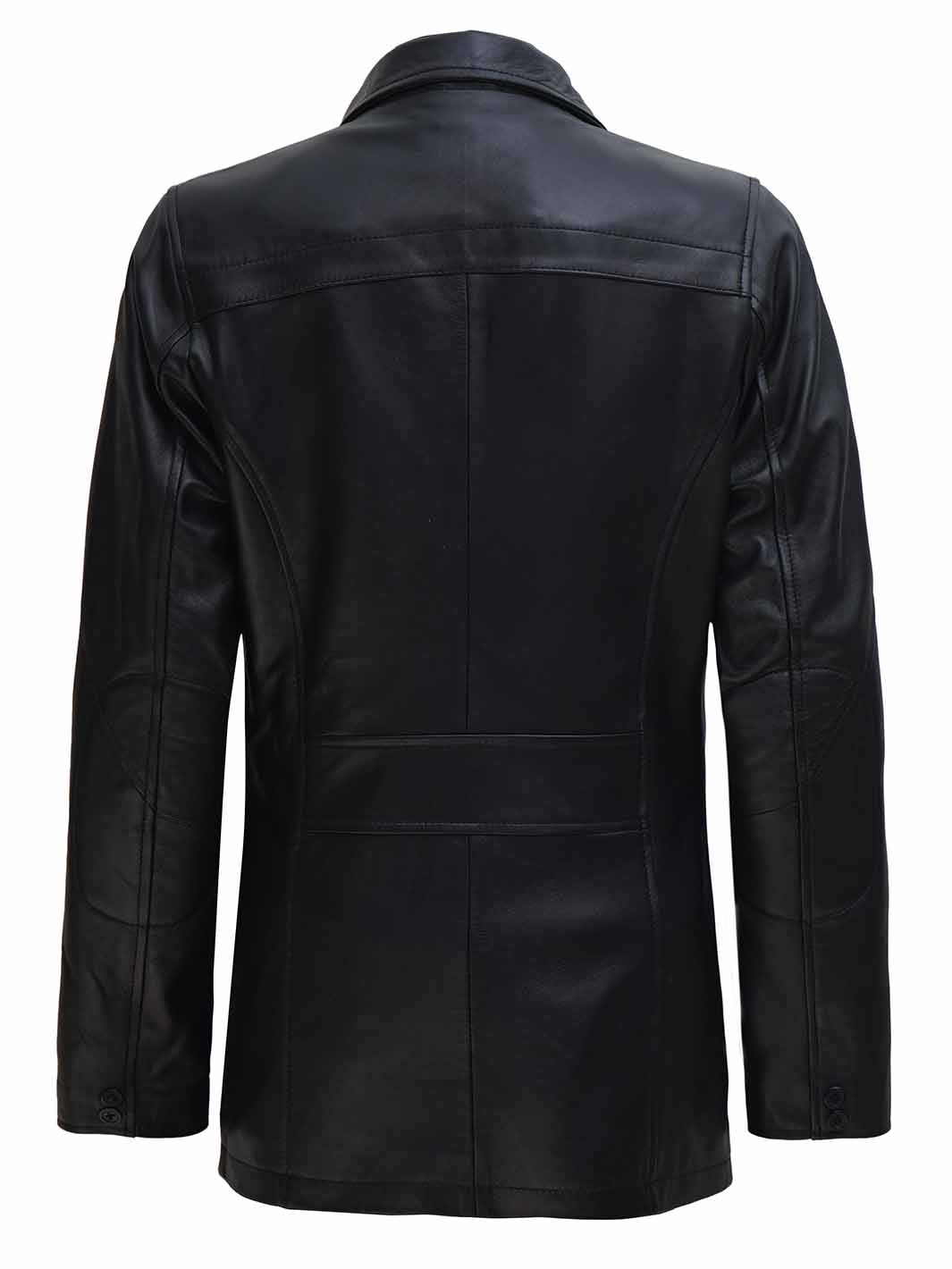 Womens black leather car coat sales
